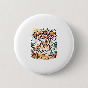 Einhorn Sunshine Hufe Commercial Aufkleber und T-S Button