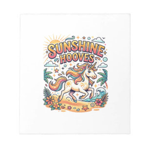 Einhorn Sunshine Hufe Commercial Aufkleber und T-S Notizblock