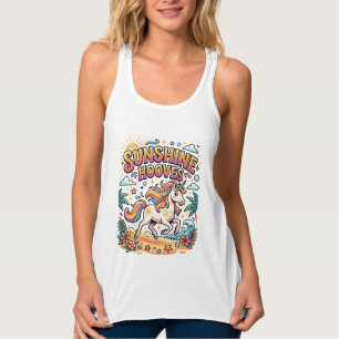 Einhorn Sunshine Hufe Commercial Aufkleber und T-S Tank Top