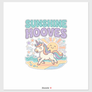 Einhorn Sunshine Hufe Trendiges Grafik T-Shirt Des Aufkleber