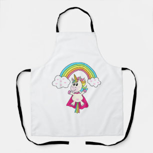 Einhorn-Superheld fliegt zum Regenbogen T-Shirt T- Schürze