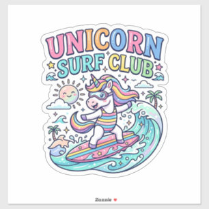 Einhorn-Surf-Club Aufkleber