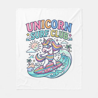 Einhorn-Surf-Club Fleecedecke