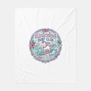 Einhorn-Surf-Club-Spielsachen-Shirt-Grafik_1 Fleecedecke
