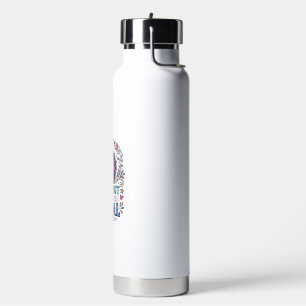 Einhorn süß aber leicht verwildert Weißer Hintergr Trinkflasche