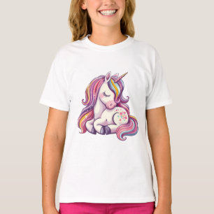 Einhorn - Süße Regenbogen-Einhorn-Illustration T-Shirt