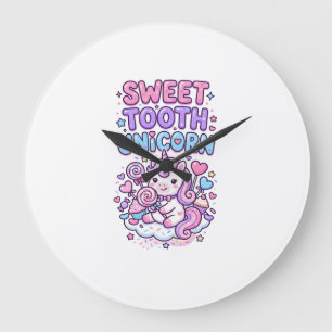 Einhorn Süßer Zahn Einhorn Niedlich Pastell Niedli Große Wanduhr