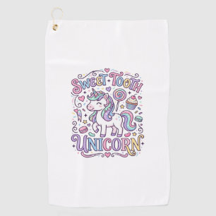 Einhorn Süßer Zahn Einhorn Original Merch Design_ Golfhandtuch