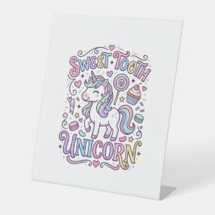 Einhorn Süßer Zahn Einhorn Original Merch Design_ Sockelschild
