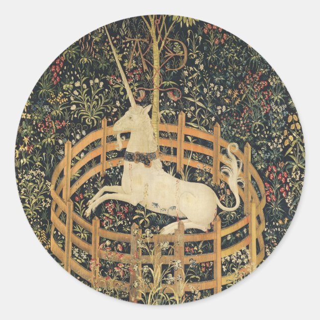 Einhorn-Tapisserien - Klassische Tapisserie Runder Aufkleber (Vorderseite)