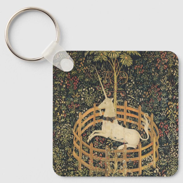 Einhorn-Tapisserien - Klassische Tapisserie Schlüsselanhänger (Vorderseite)
