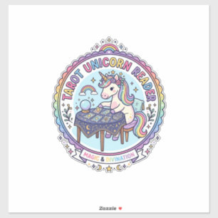 Einhorn Tarot Einhorn Leser Lustiges Shirt Grafik_ Aufkleber
