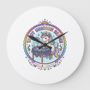 Einhorn Tarot Einhorn Leser Lustiges Shirt Grafik_ Große Wanduhr