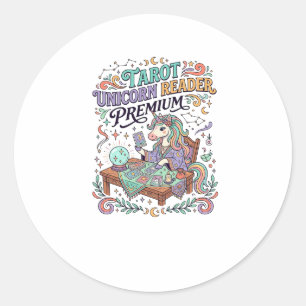 Einhorn Tarot Einhorn Leser Premium Kawaii Bekleid Runder Aufkleber