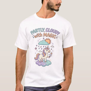 Einhorn Teilweise bewölkt mit magischem trendigem T-Shirt