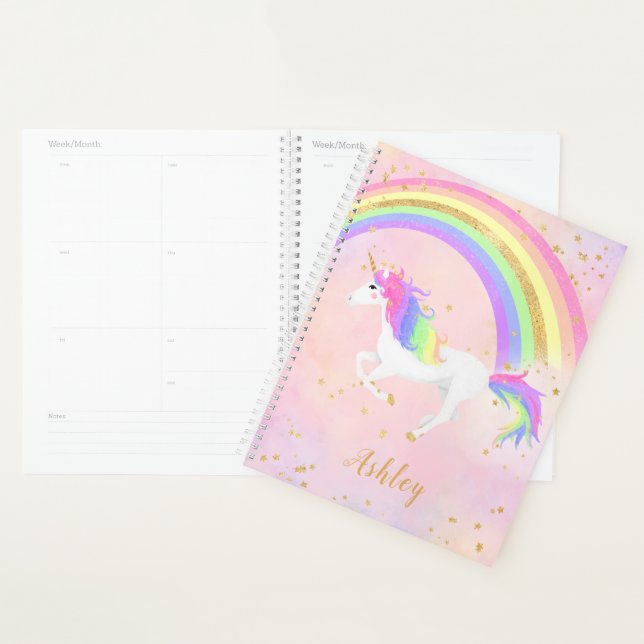 Einhorn-Themenplaner | Magisches Rosa und Gold Planer (Anzeige)