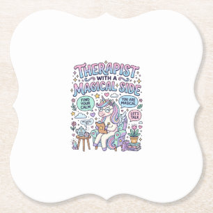 Einhorn-Therapeut mit magischer Seite Geschenkidee Untersetzer