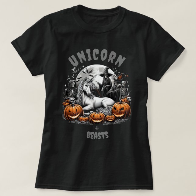 Einhorn + Tiere. T-Shirt (Design vorne)