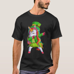Einhorn trägt Leprechaun-Hut Kostüm Dabbing St Pat T-Shirt