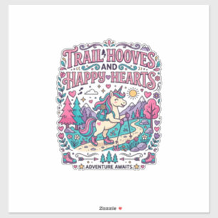 Einhorn Trail Hufe und Fröhliche Herzen Buntes App Aufkleber