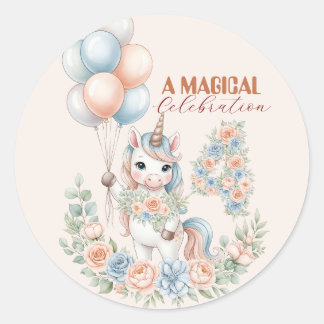 Einhorn-Träume-Geburtstag Runder Aufkleber