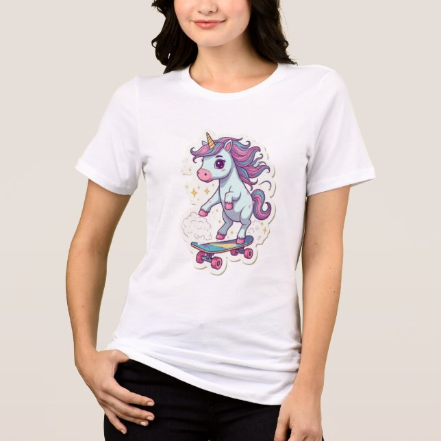 Einhorn-Träume: Shirt aus Tri-Blend (Vorderseite)