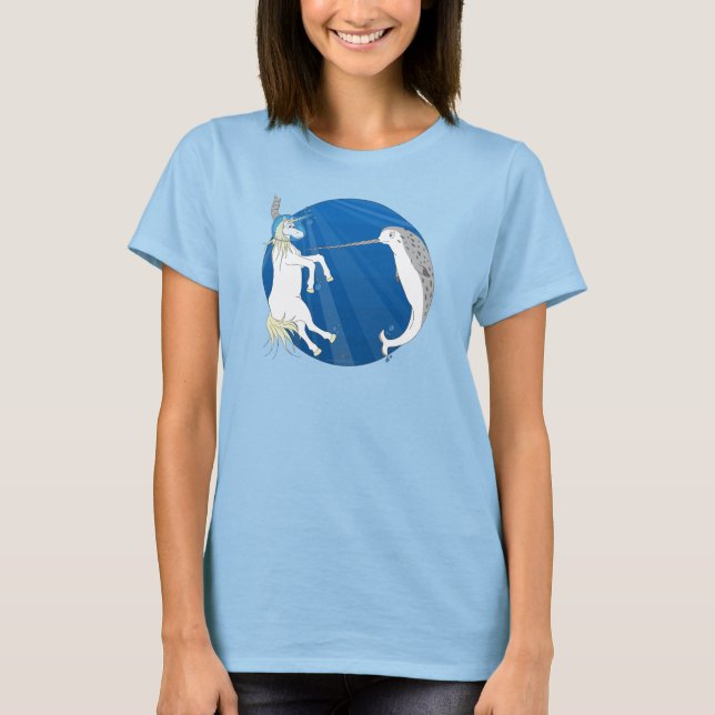 Einhorn trifft Narwhal T-Shirt (Vorderseite)