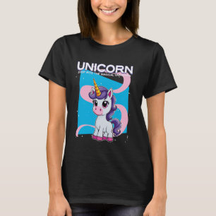 Einhorn tritt in das magische unbekannte Einhorn T-Shirt