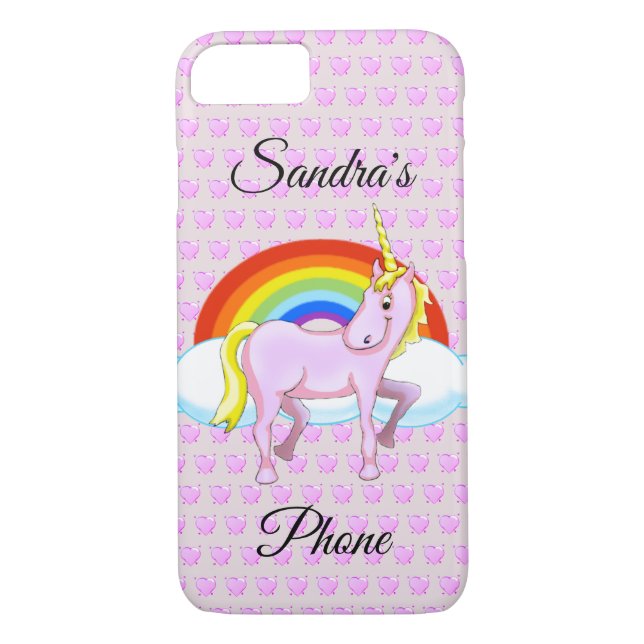 Einhorn-u. Herz-Handy-Fall Case-Mate iPhone Hülle (Rückseite)