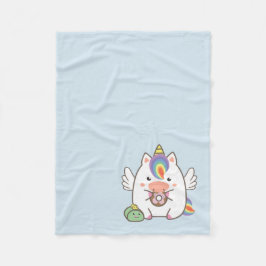 Einhorn u. Schaumgummiringe Fleecedecke