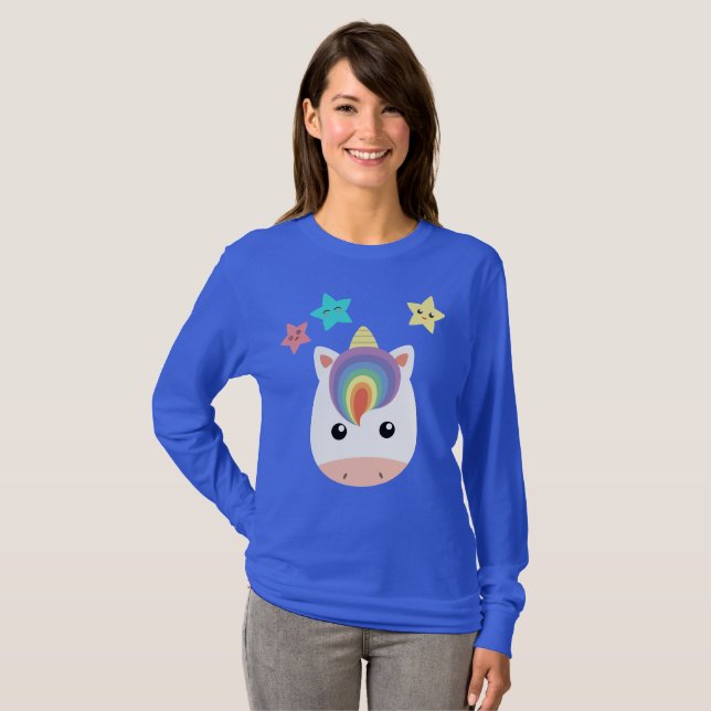 Einhorn u. Sterne T-Shirt (Vorne ganz)