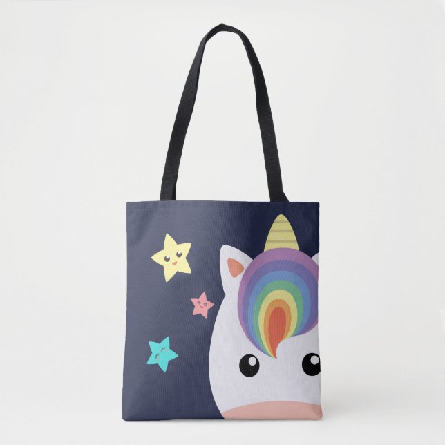 Einhorn u. Sterne Tasche (Vorderseite)