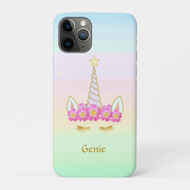 Einhorn und Blume auf Pastellfarben Case-Mate iPhone Hülle (Rückseite)