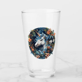 Einhorn und Blume Fantasy Design Glas