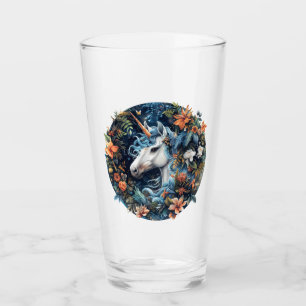 Einhorn und Blume Fantasy Design Glas