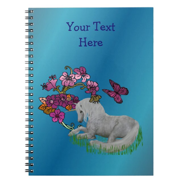 Einhorn und Blume Personalisiert Notizblock (Vorderseite)