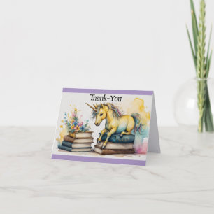 Einhorn-und-Bücher-Dankeskarten Dankeskarte