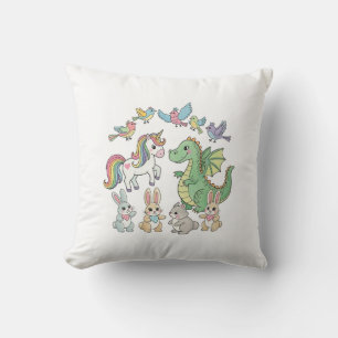 Einhorn- und Drachen-Kinderschlafkissen Fantasy Kissen