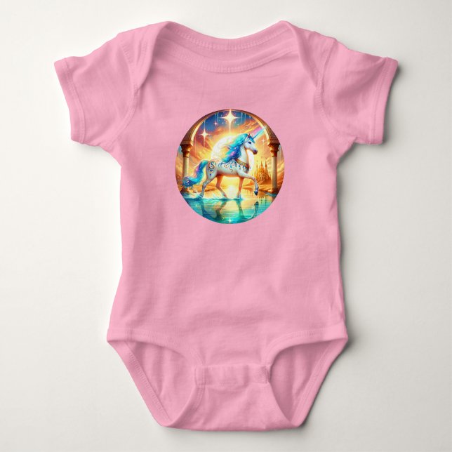 Einhorn und ein Wüstenfabrikpalast Baby Strampler (Vorderseite)