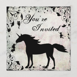 Einhorn und Fairies Magische Fairy Birthday Einlad Einladung