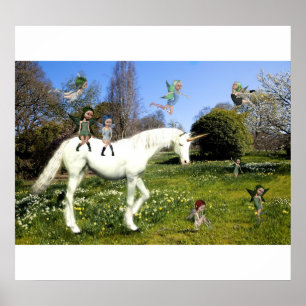 Einhorn und Feen Poster