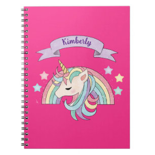 Einhorn und Funkelnd Regenbogen-Individuelle Name  Notizblock