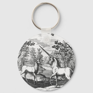 Einhorn und Hirsch - weiße Schlüsselringe Schlüsselanhänger