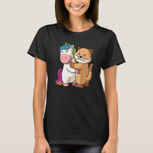 Einhorn und Katze Süße Tiere Für Frauen Tierliebha T-Shirt