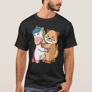 Einhorn und Katze Süße Tiere Für Frauen Tierliebha T-Shirt