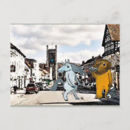 Einhorn- und Löwenpostkarte Postkarte