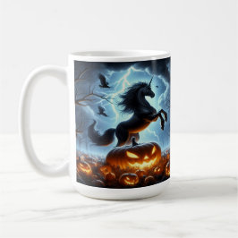 Einhorn und Pumpkins in einem SturmHalloween-Abend Kaffeetasse