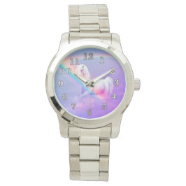 Einhorn und Regenbogen Armbanduhr