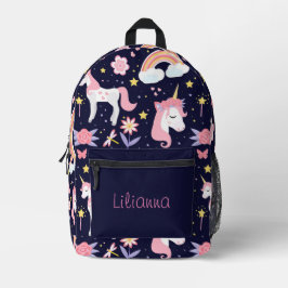 Einhorn und Regenbogen Bedruckter Rucksack