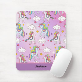 Einhorn und Regenbogen individuell einstellbar Mousepad